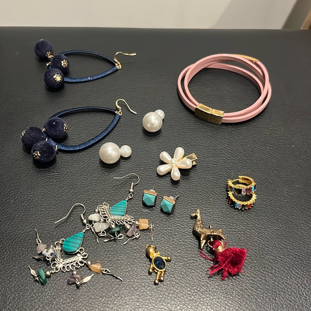 Earrings & Bracelet & hair clip & pendent